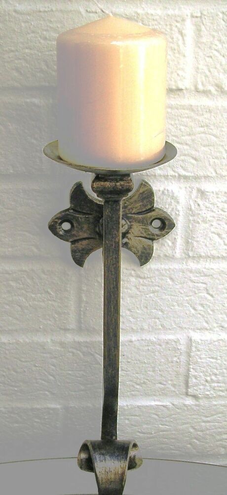 Wrought iron candle wall sconce holder large h weight ebay
