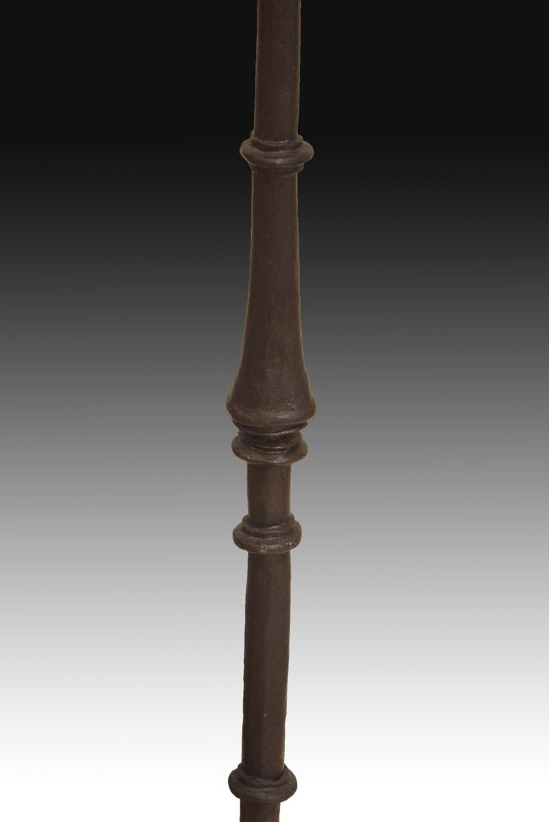 Wrought iron tall candle holder 20th century for sale at