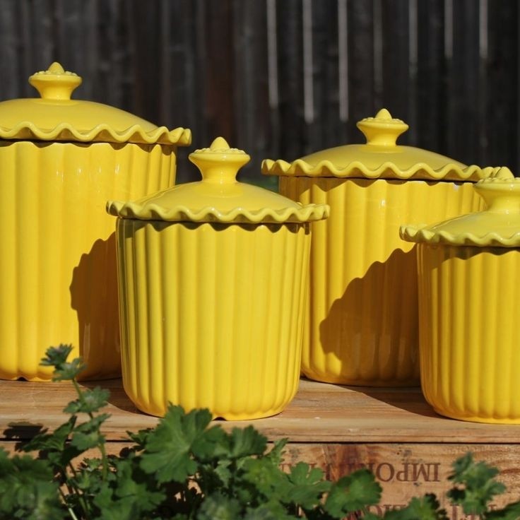 Yellow canister sets kitchen yellow kitchen canisters