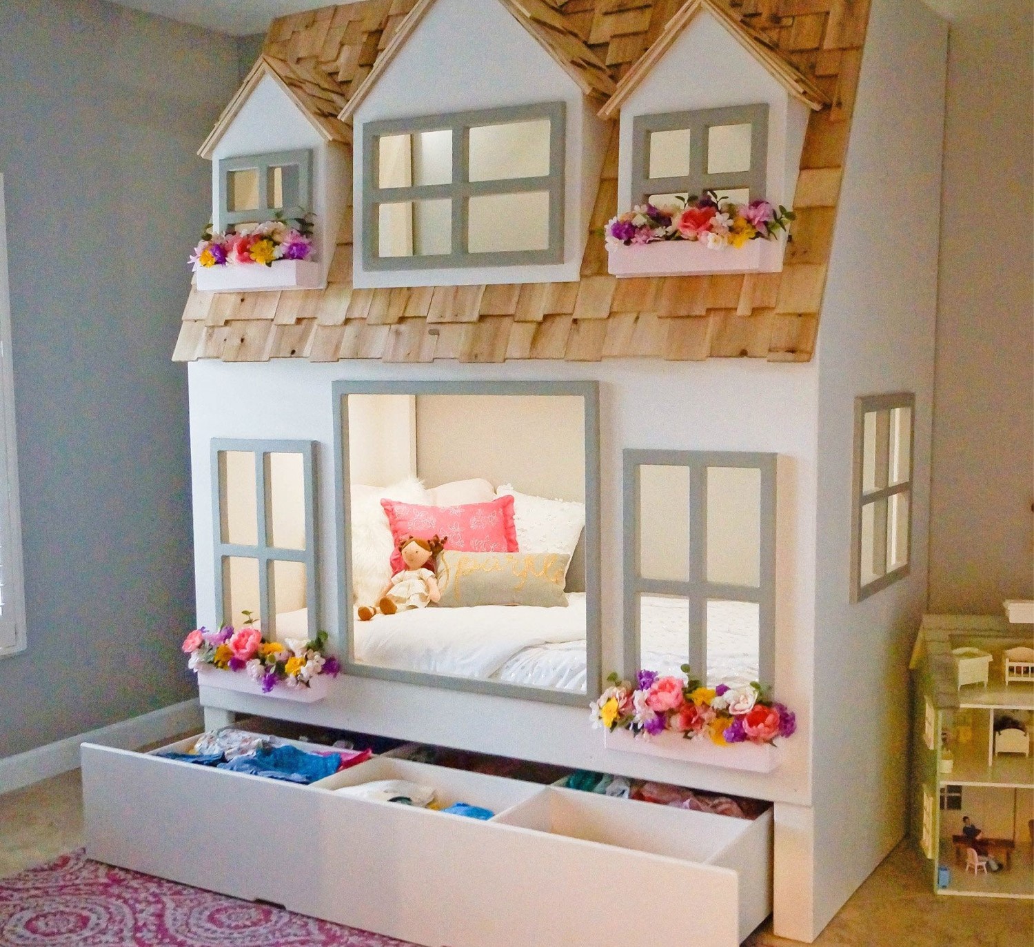 You can now get a giant doll house kids bunk