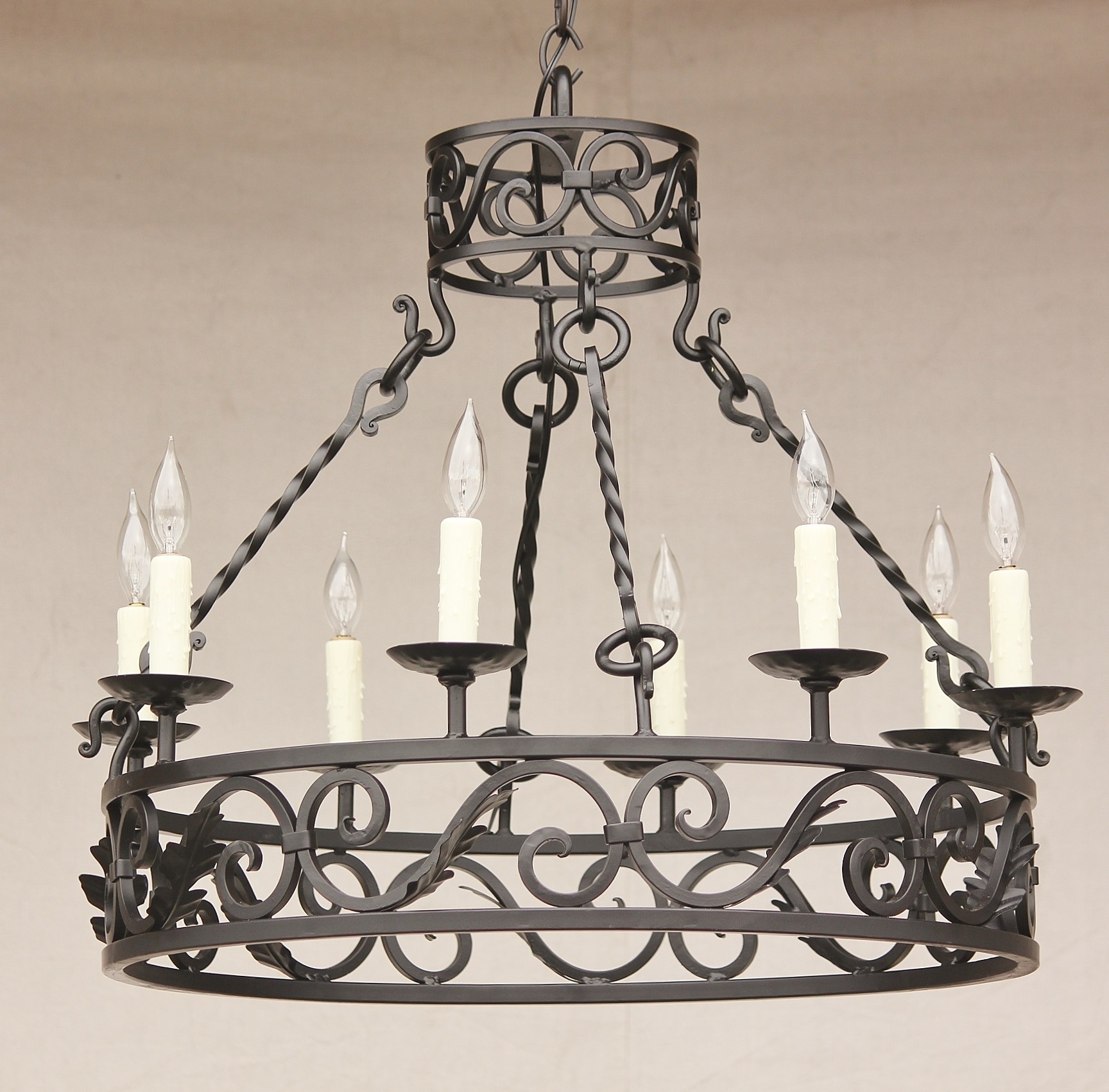 1291 6 tuscan style wrought iron chandelier lights of