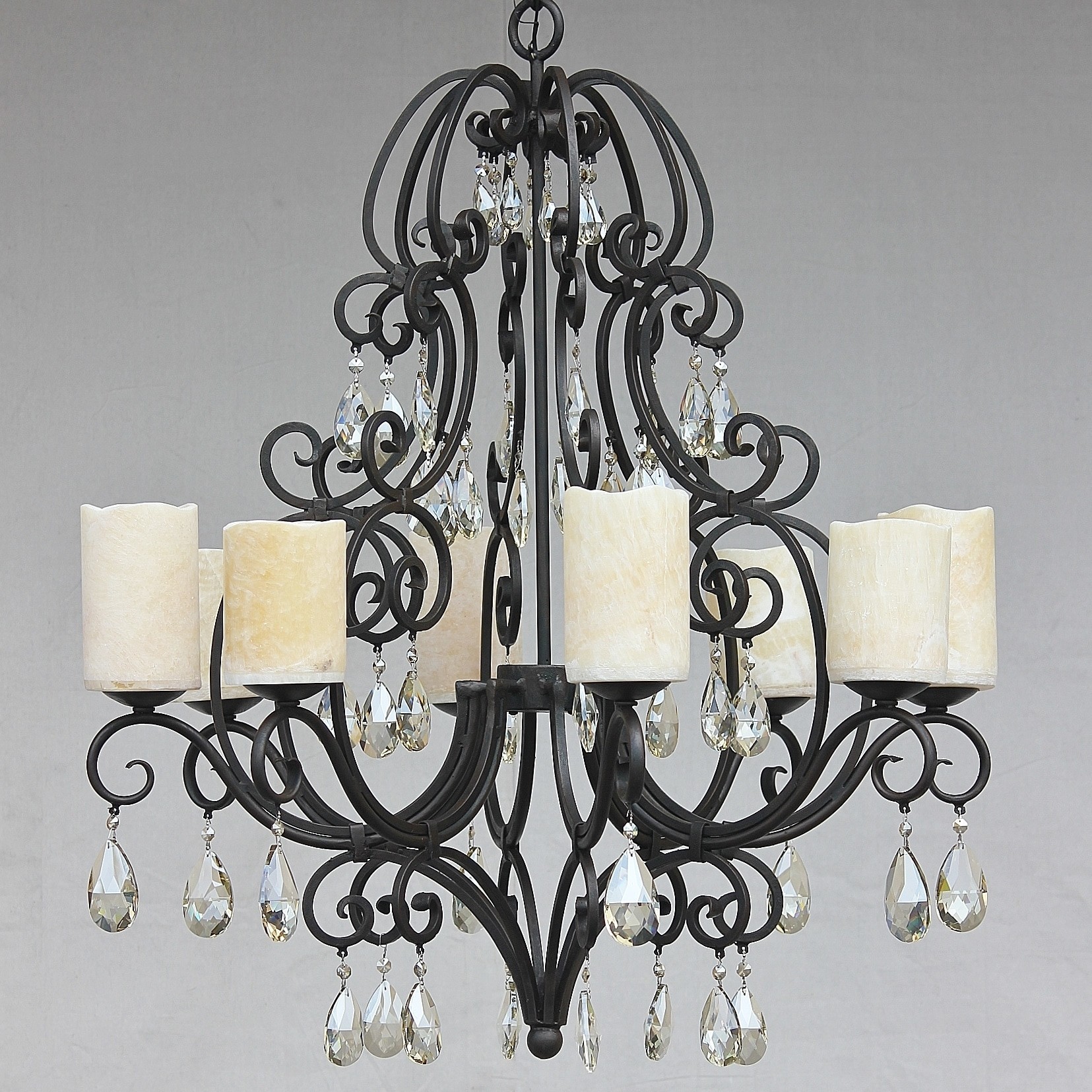 1373 8 tuscan style crystal chandelier with onyx shade