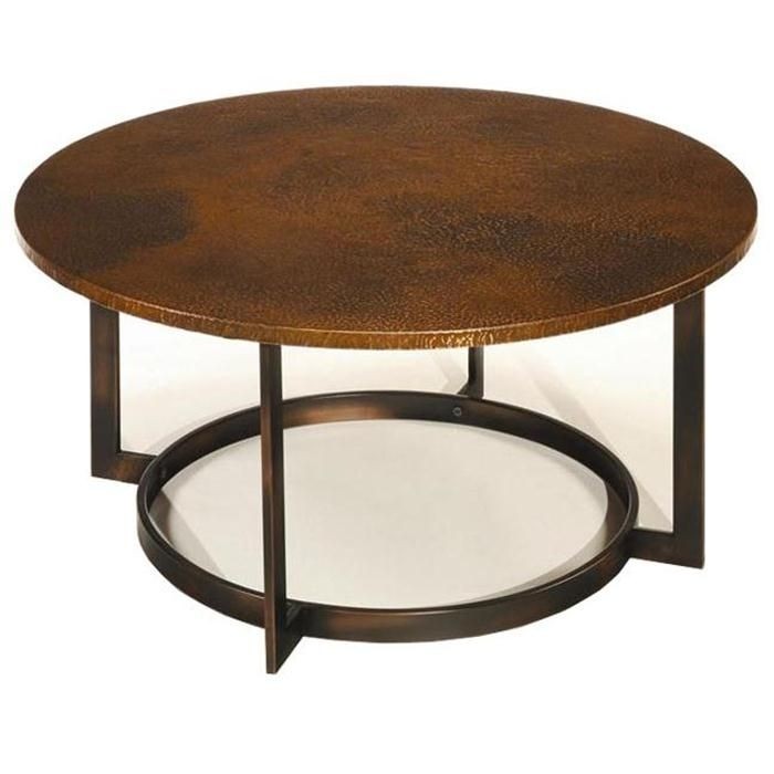 220 nueva round coffee table in aged copper nebraska