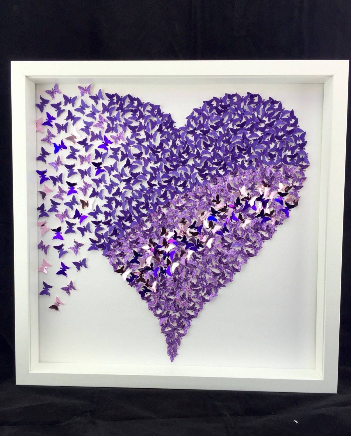 3d paper purple butterfly heart butterfly wall art 3d