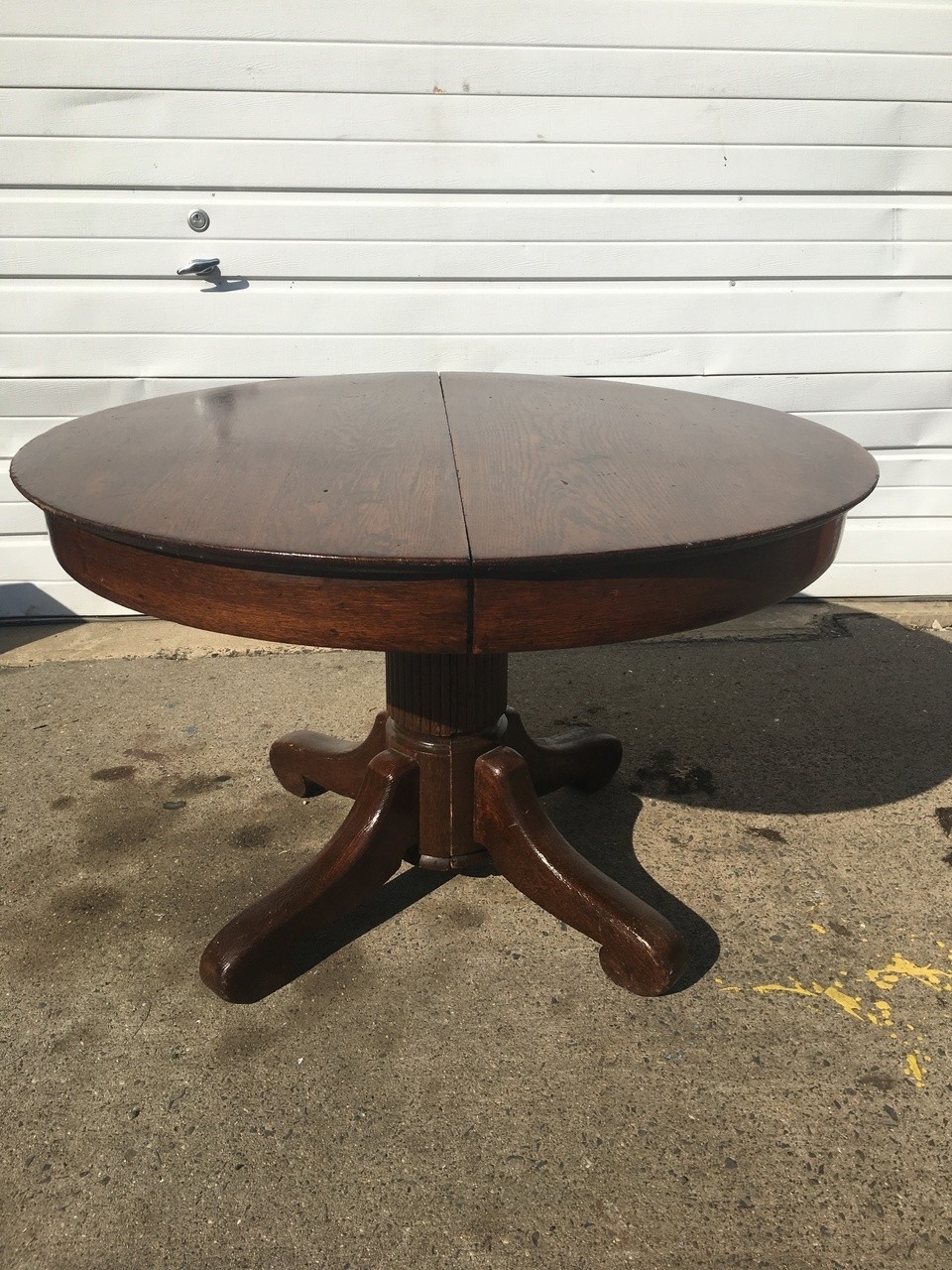 Antique 44 round oak pedestal table forgotten furniture