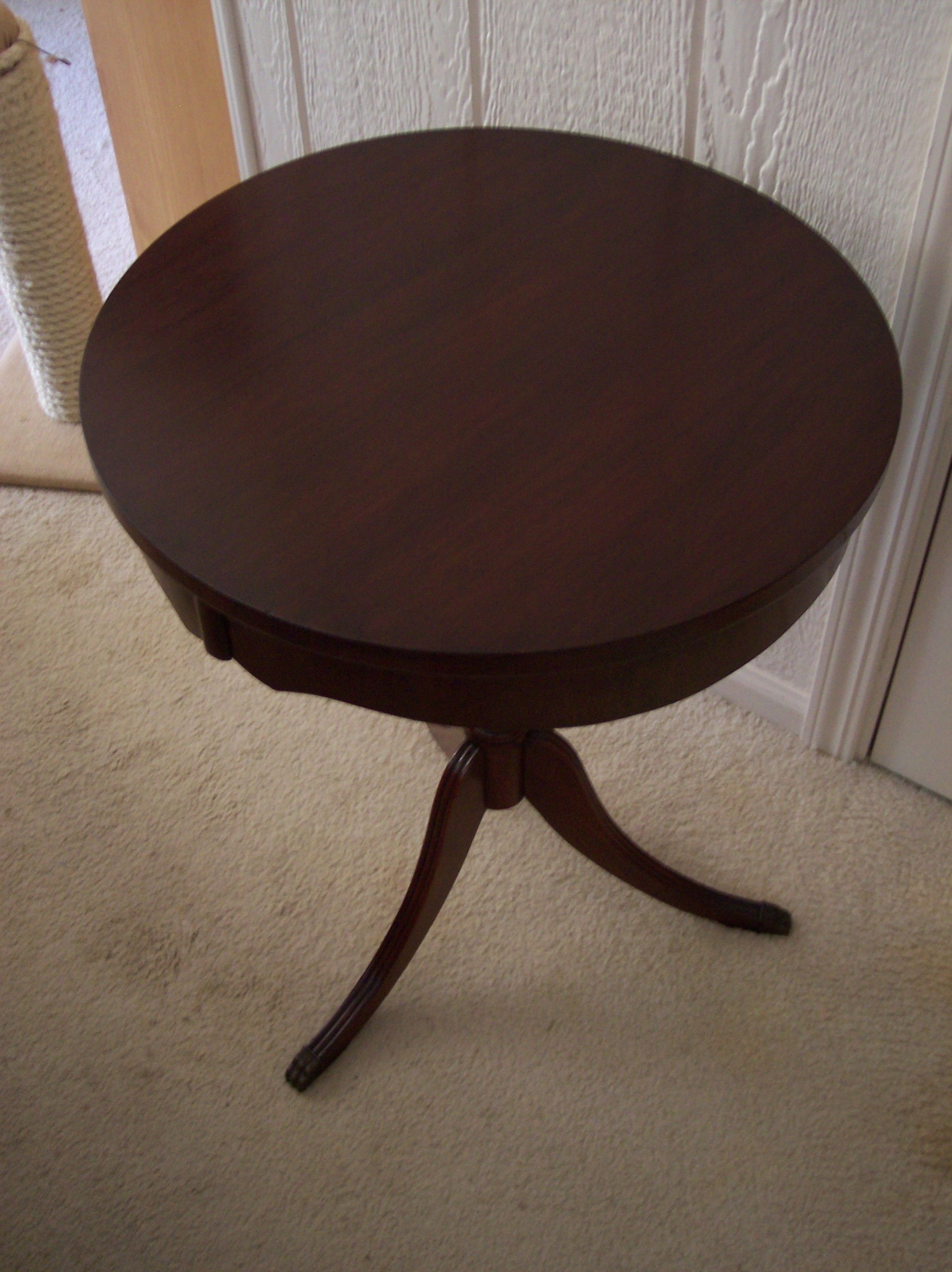 Antique round pedestal side table for sale 1