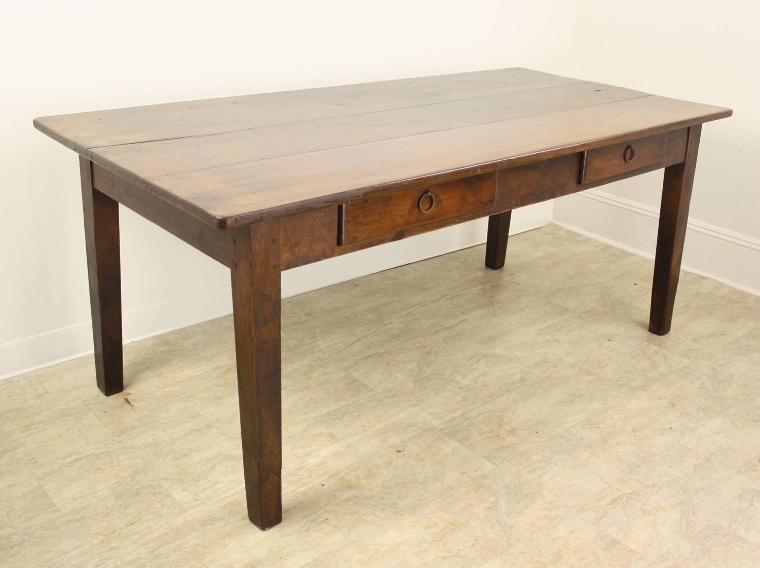 Antique two drawer french cherry dining table at 1stdibs