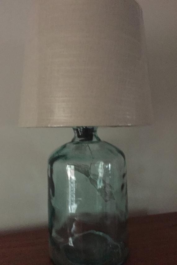 Aqua sea glass table lamp