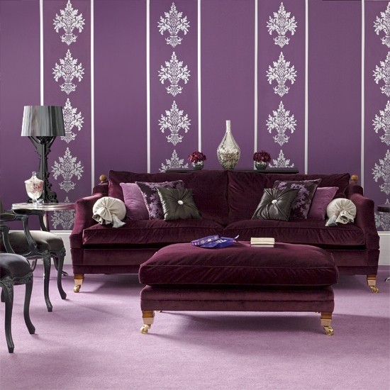 Bold purple living room modern living room designs