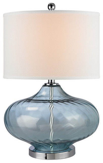 Bulbus sea glass table lamp light blue transitional