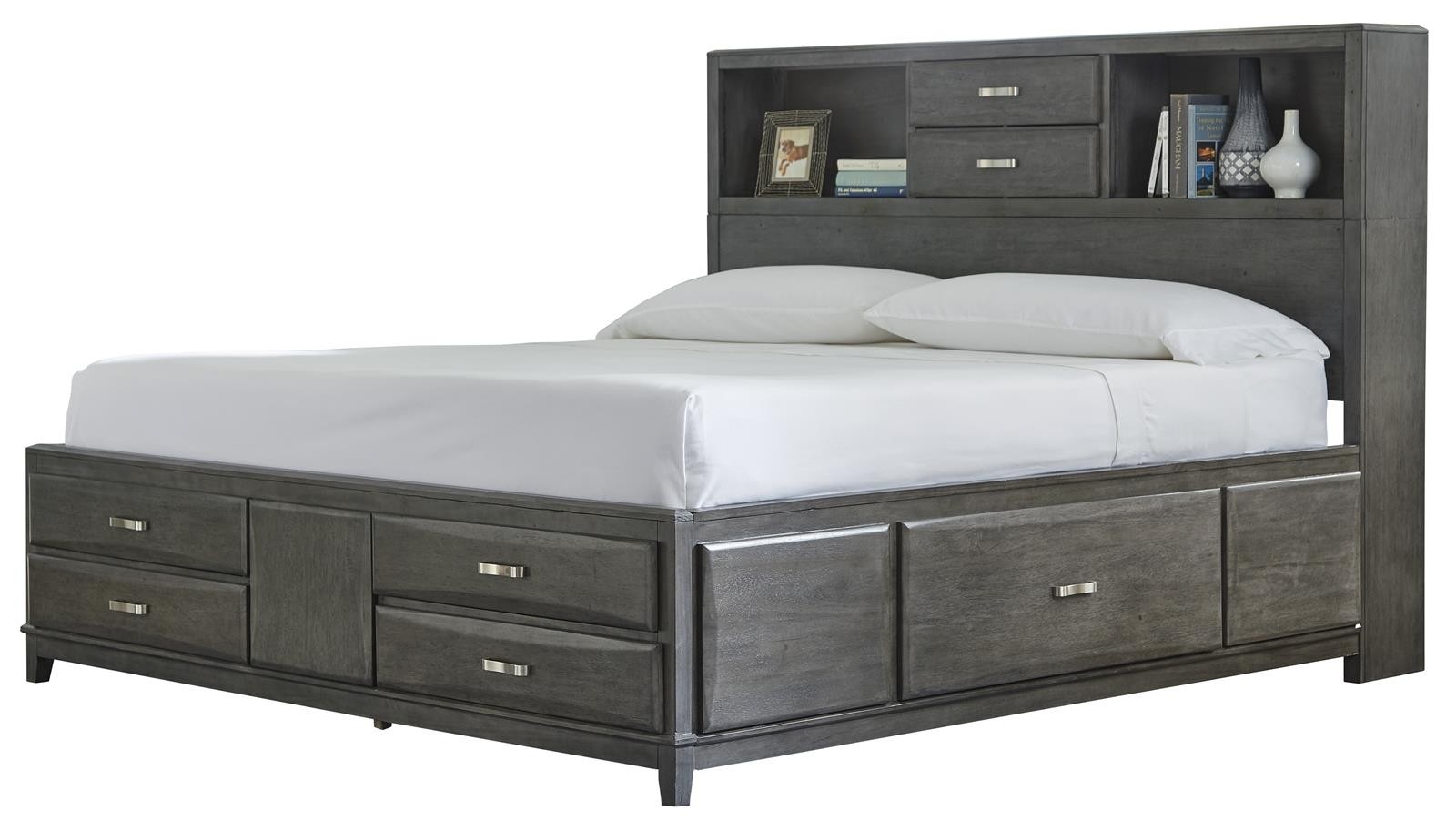 Caitbrook king storage panel bed in gray b476 k