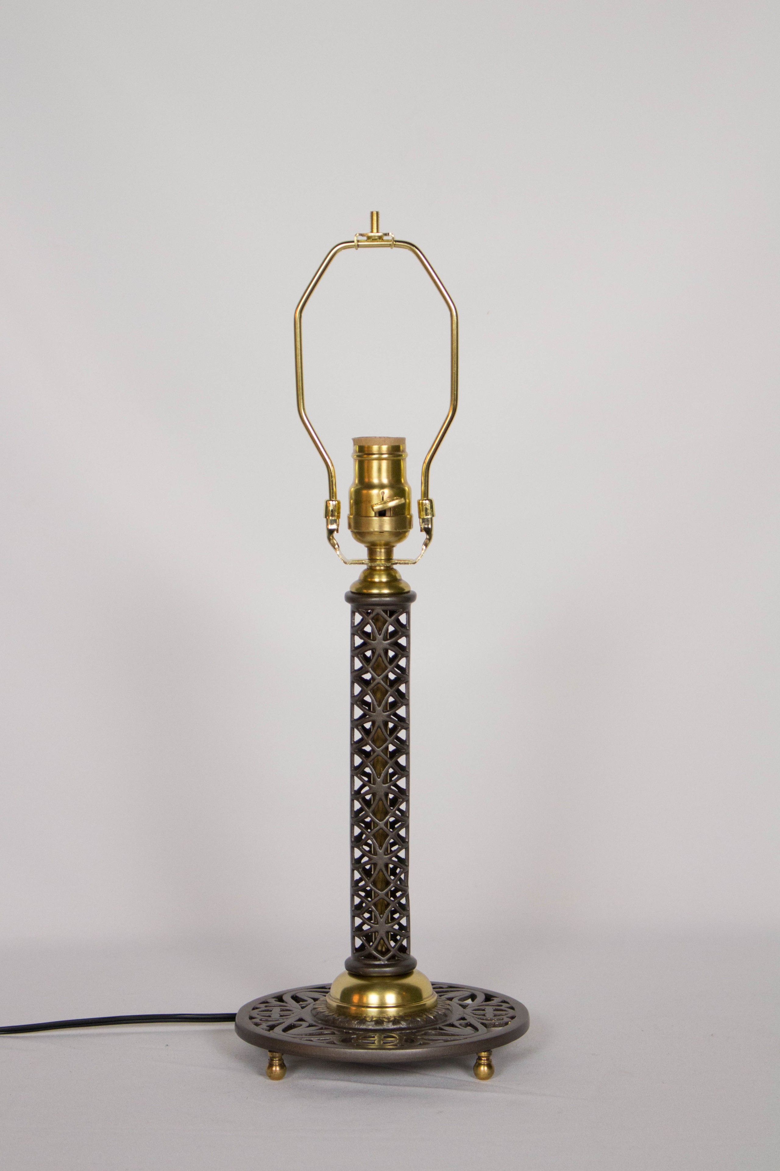 Cast iron and brass filigree lamp appleton antique lighting