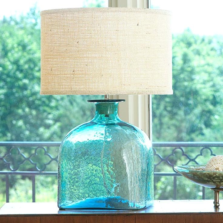 Crackled blue sea glass table lamp oregonuforeview
