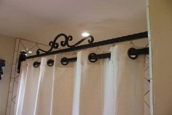 Custom shower curtain ornamental rod