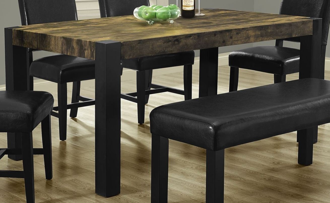 Distressed black dining table from monarch 1620