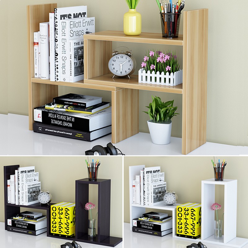 Diy shelf bookcase space storage desktop bookshelves wood