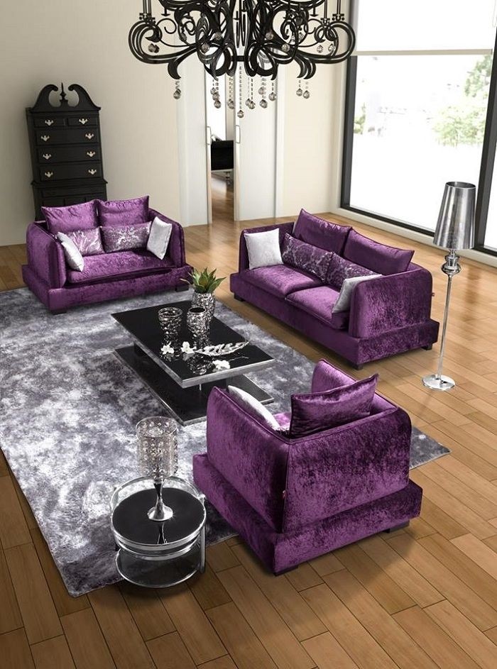 Elegant purple purple living room purple furniture