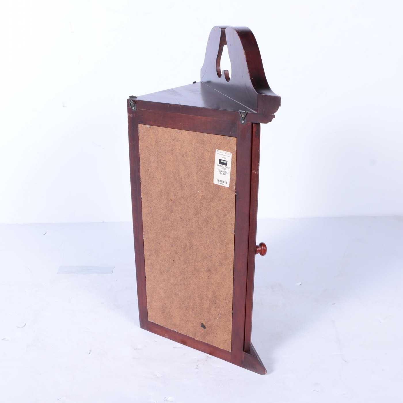 Federal style cherry wall mounted corner curio cabinet ebth 3