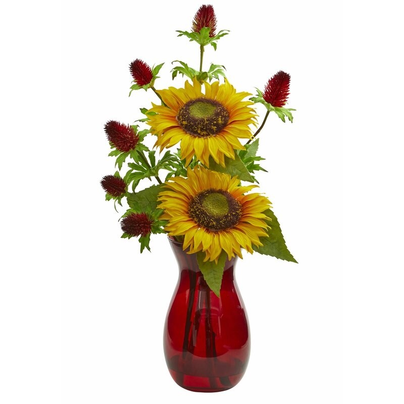 Fleur de lis living artificial sunflower thistle floral