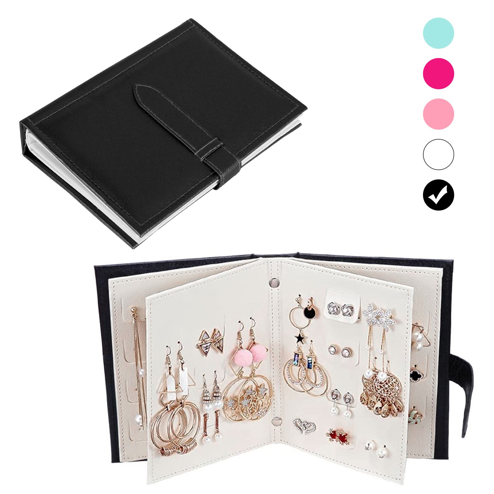 Foldable book earrings organizer tsv portable travel