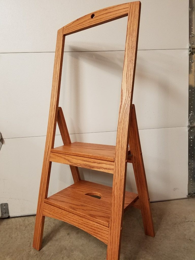Folding step stool marks woodwerks