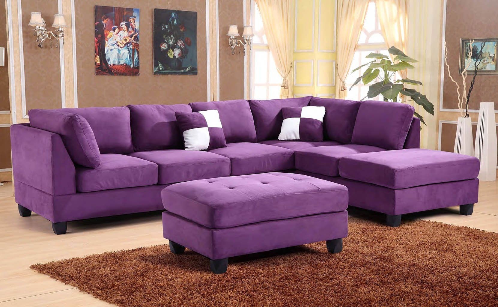G637 reversible sectional set purple purple furniture