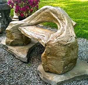 Garden bench wooden bench cast stone