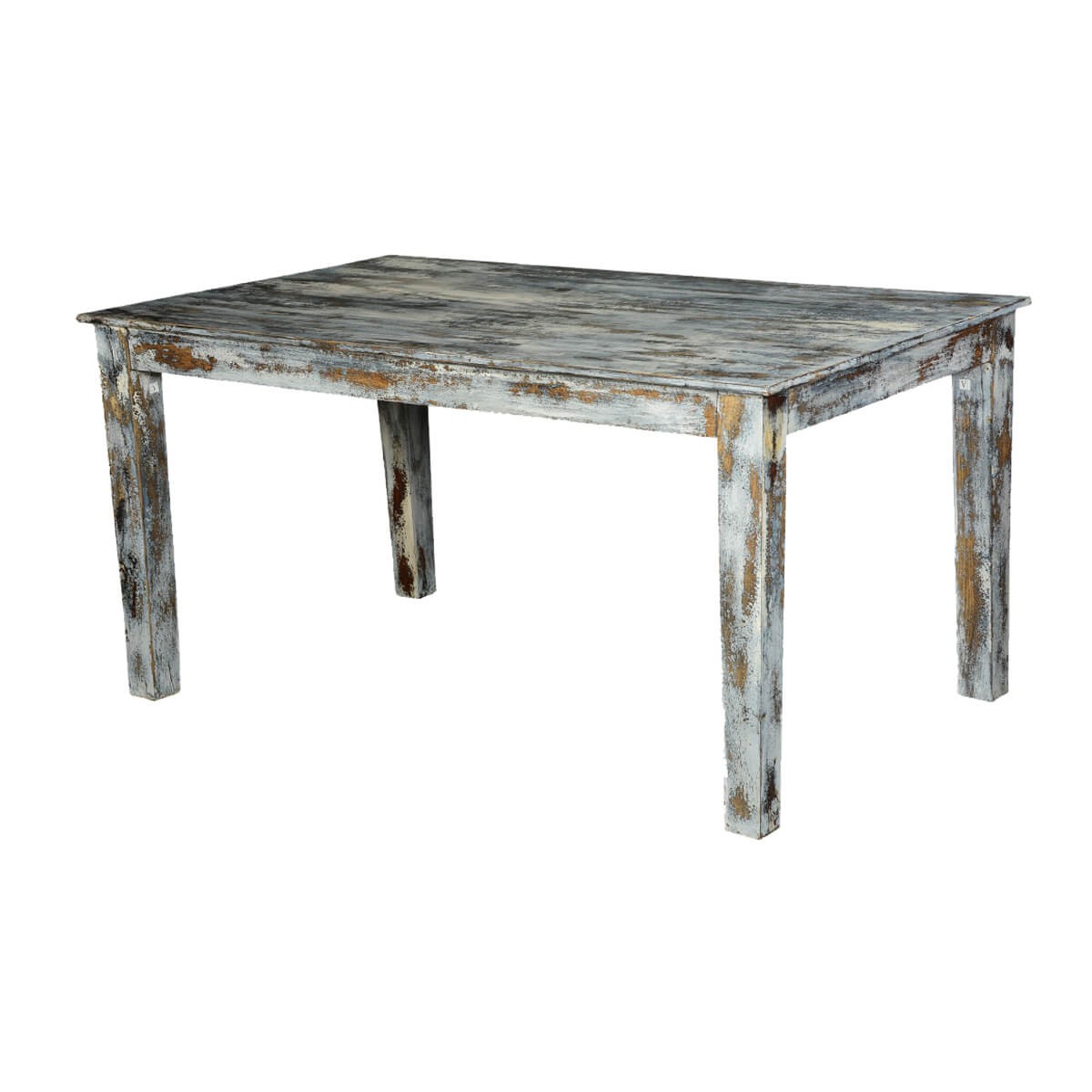 Grey speckled distressed wood kitchen dining table 2