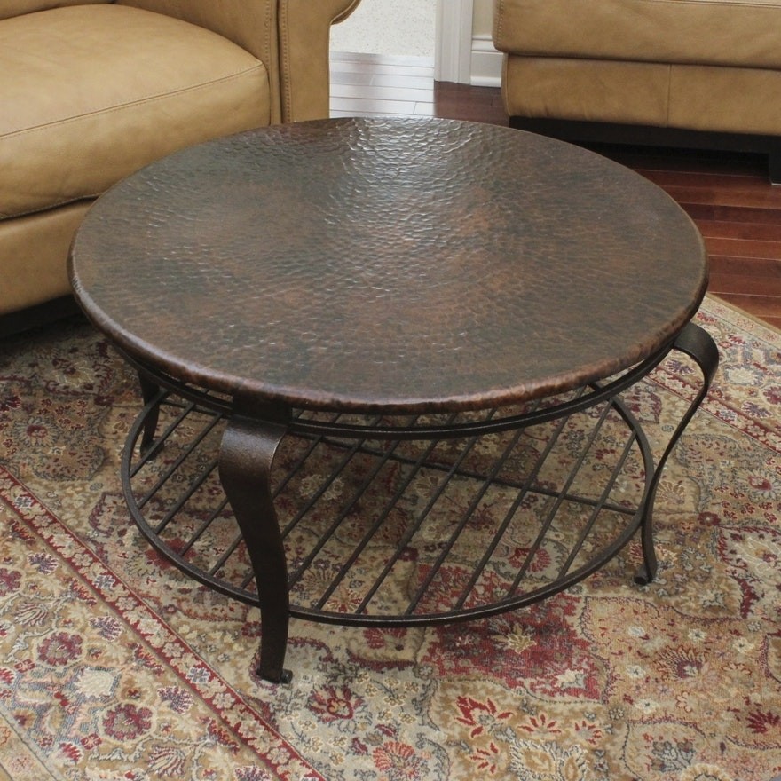 Hammered copper top coffee table ebth