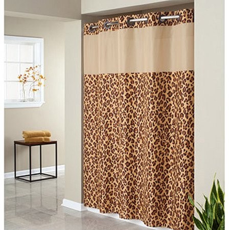 Hookless leopard print mystery polyester shower curtain