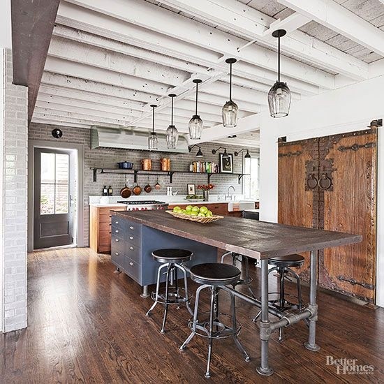 Industrial meets rustic in this kitchen rustic