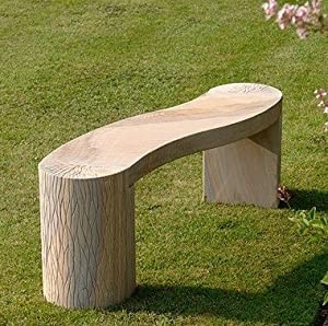 Ingarden stone garden bench curved and engraved bench in