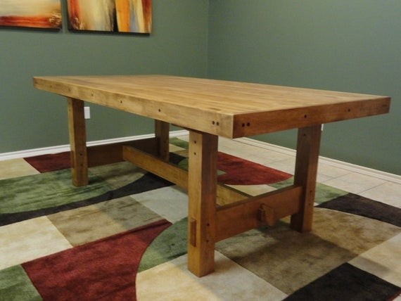 Items similar to craftsman style dining table featuring a