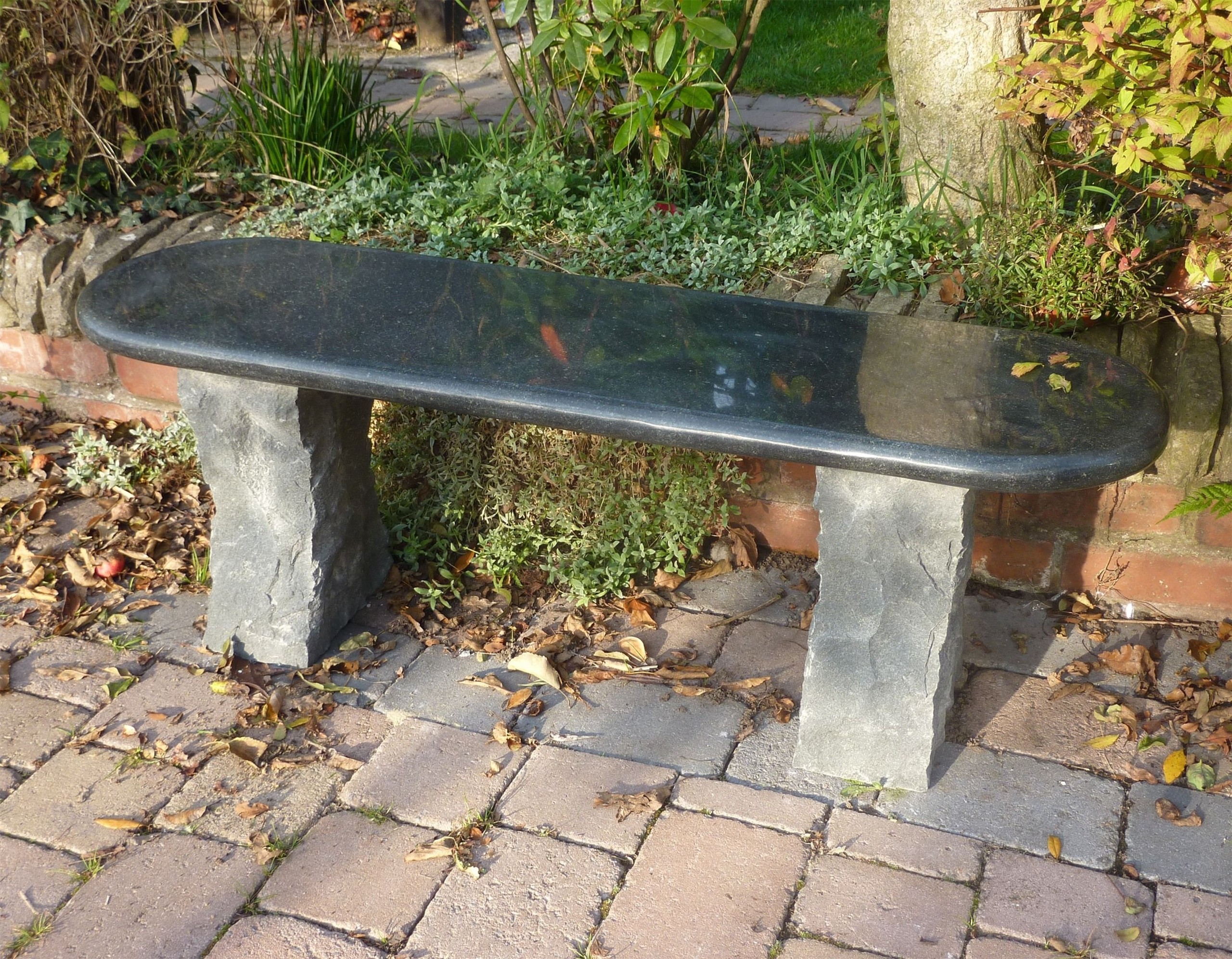 Large garden benches aston natural granite black stone bench 1