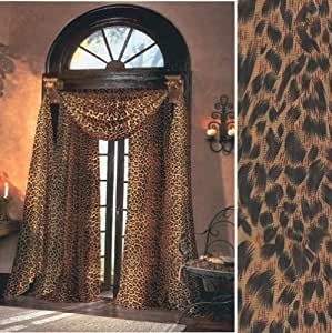 Leopard skin animal print sheer curtain