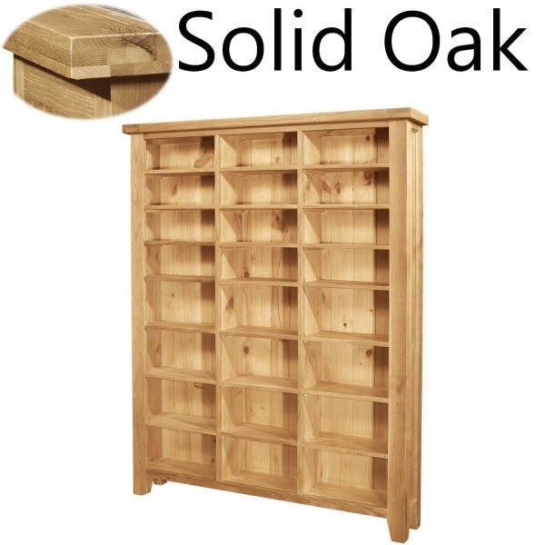Lyon solid oak furniture large cd dvd media storage 1
