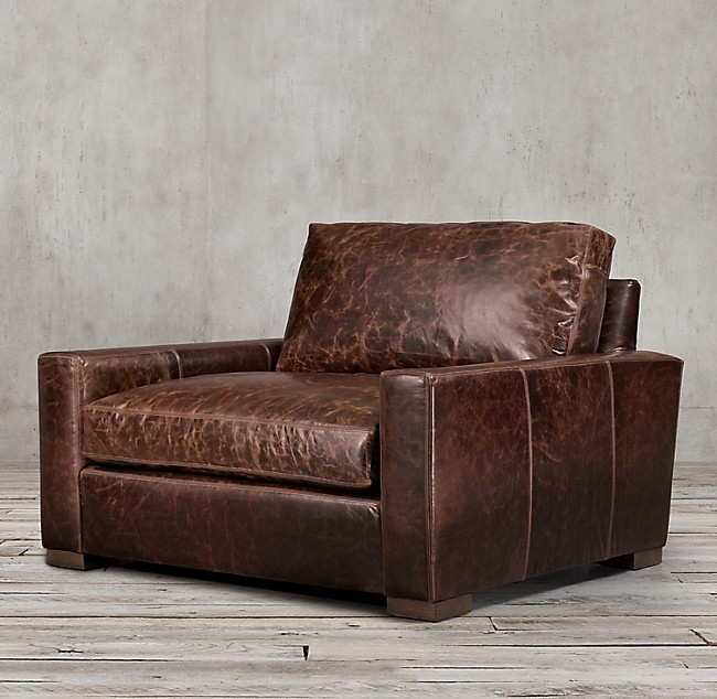 Maxwell leather chair and a half
