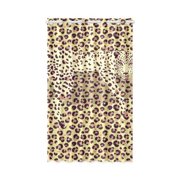 Mkhert color leopard print window curtain living room