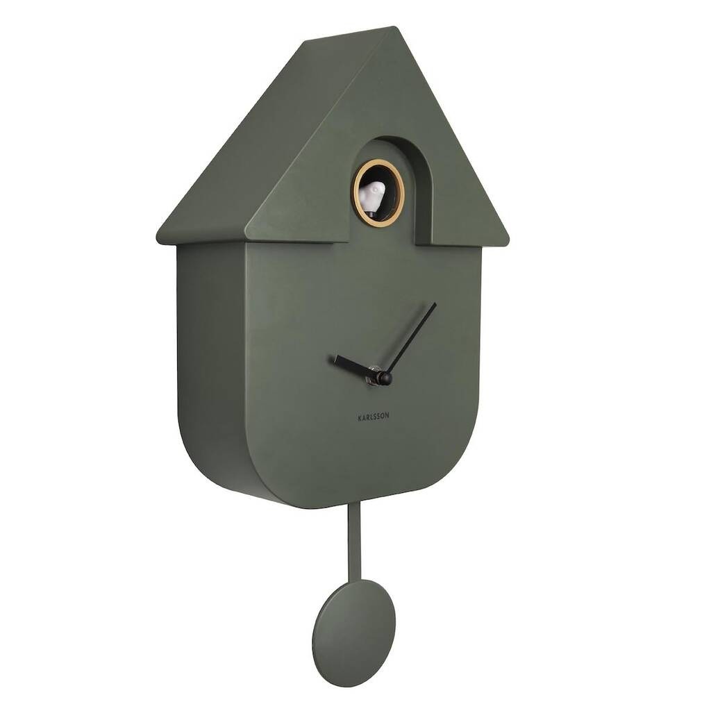Modern cuckoo clock in khaki by idyll home