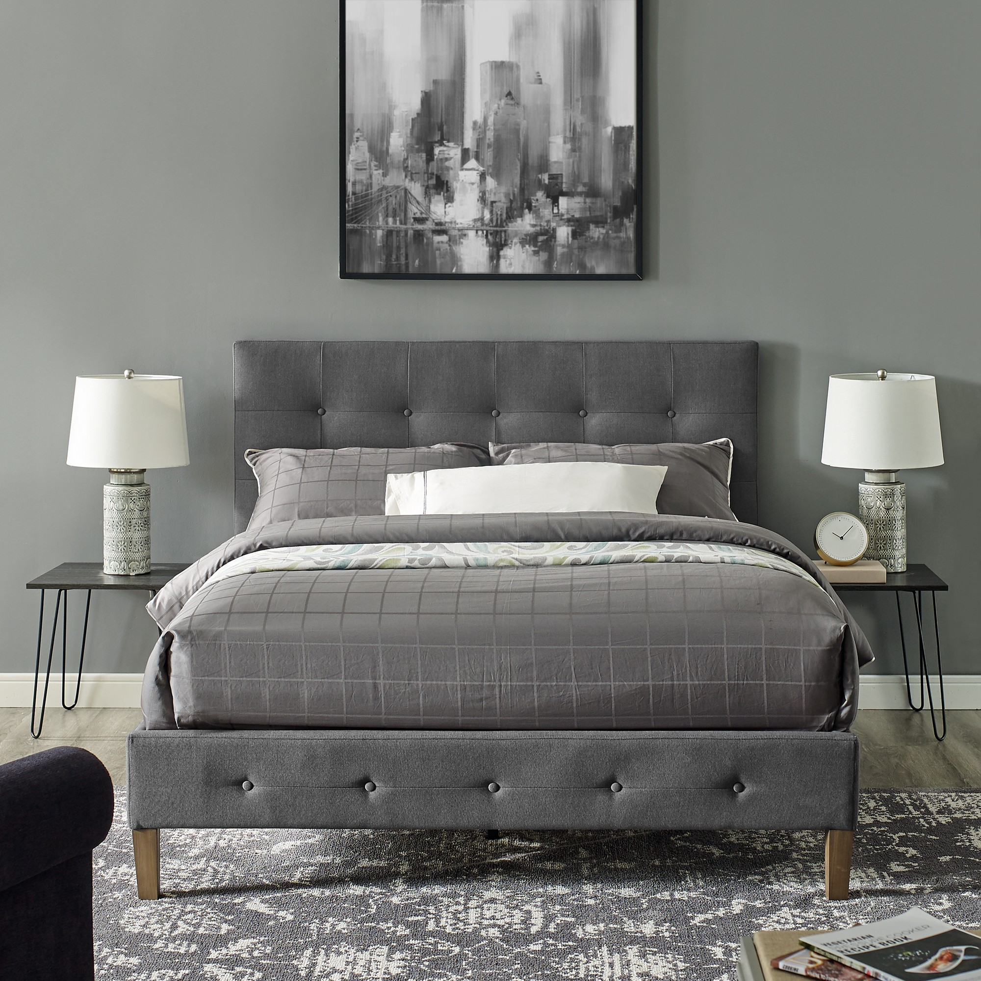 Modern sleep lancaster modern tufted upholstered platform 1