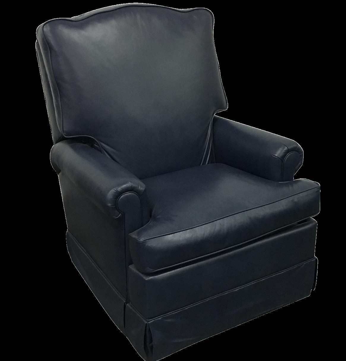 Navy blue swivel recliner by leathercraft chairish