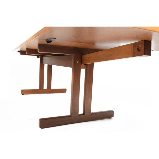 Oak drop leaf craftsman style dining table chairish 1