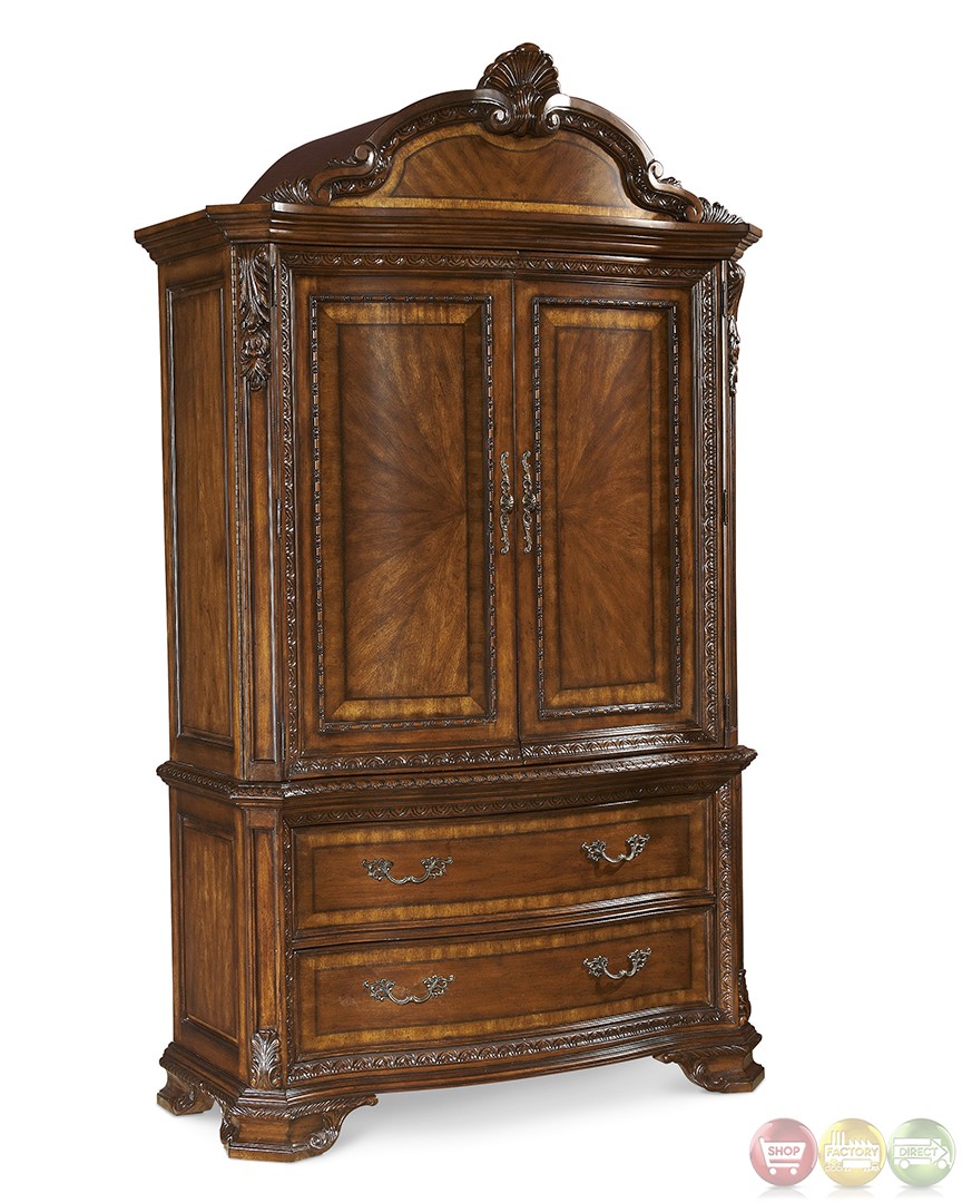 Old world complete armoire with adjustable shelves 1