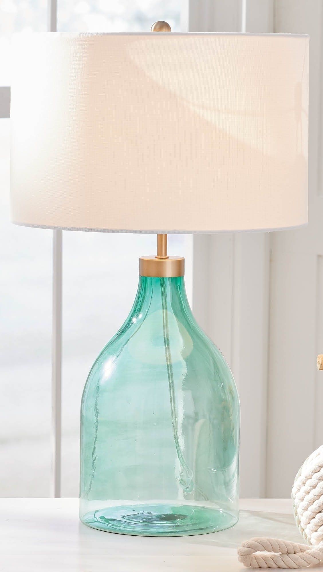 Our sea glass table lamp adds a nice whisper of