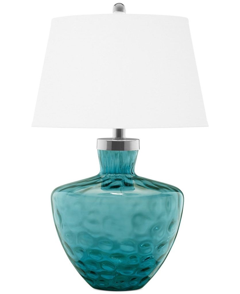 Pacific coast turquoise sea glass table lamp lighting