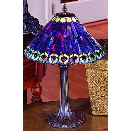 Paul sahlin tiffany 701 tiffany purple peacock table lamp 1
