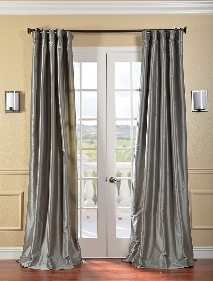 Platinum faux silk taffeta curtains drapes ebay
