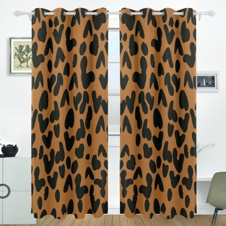 Popcreation leopard print window curtain blackout curtains