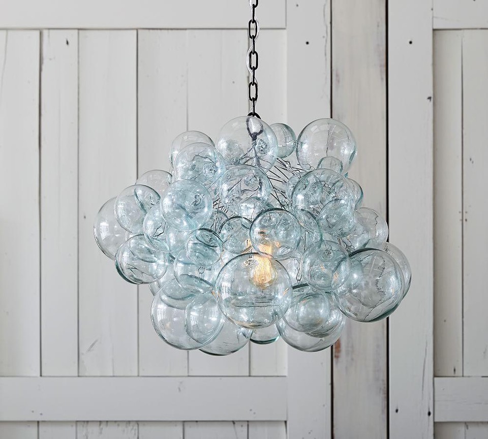 Ramona recycled glass chandelier pottery barn canada