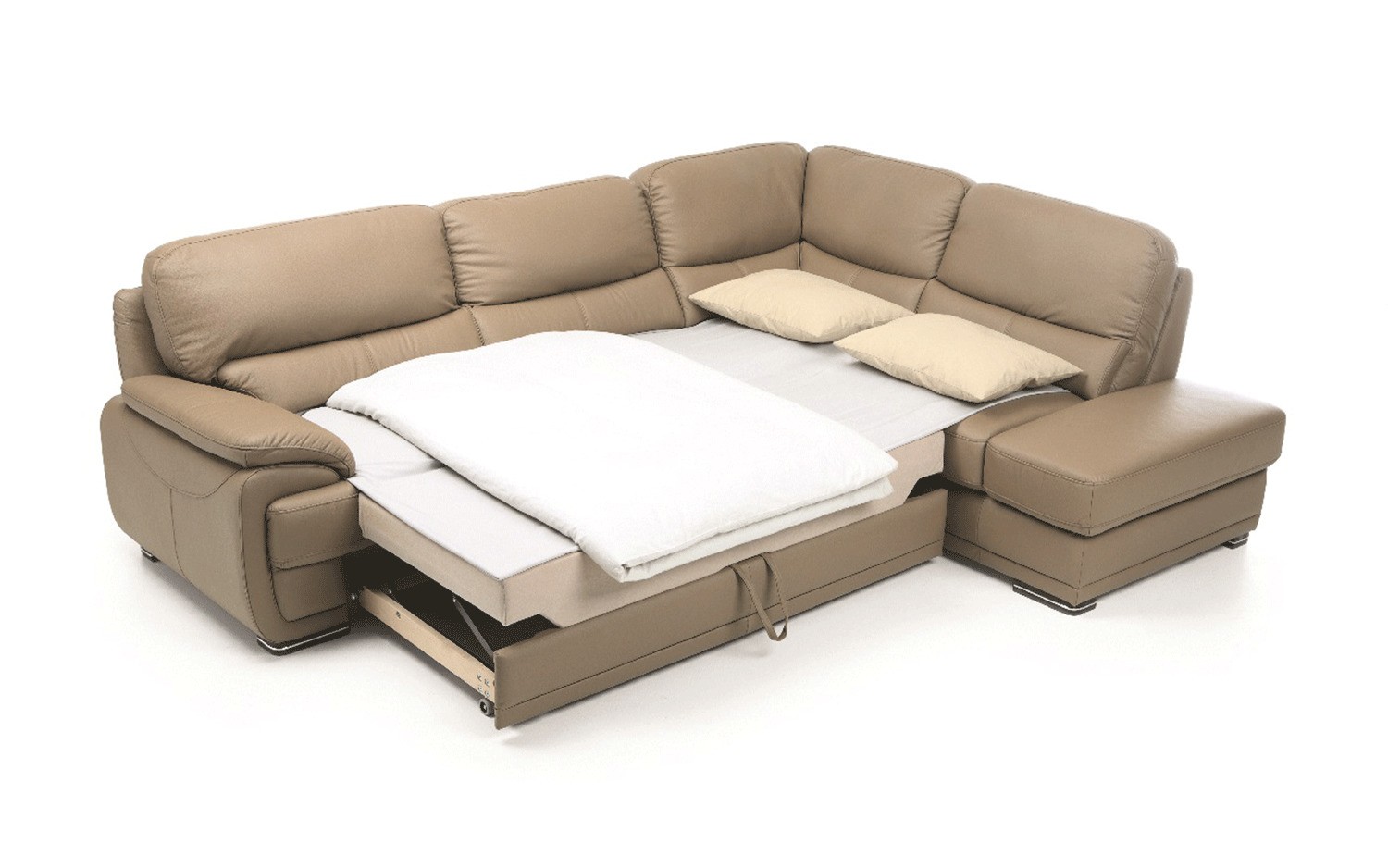 Real leather sectional sleeper with pull out bed kansas 2